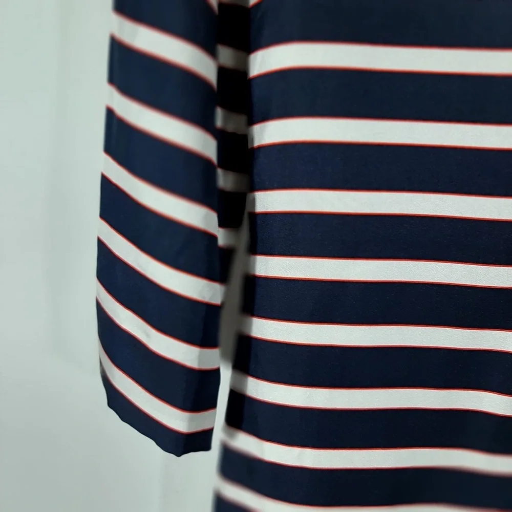 J. Crew navy stripe silk dress 2 - Picture 12 of 13
